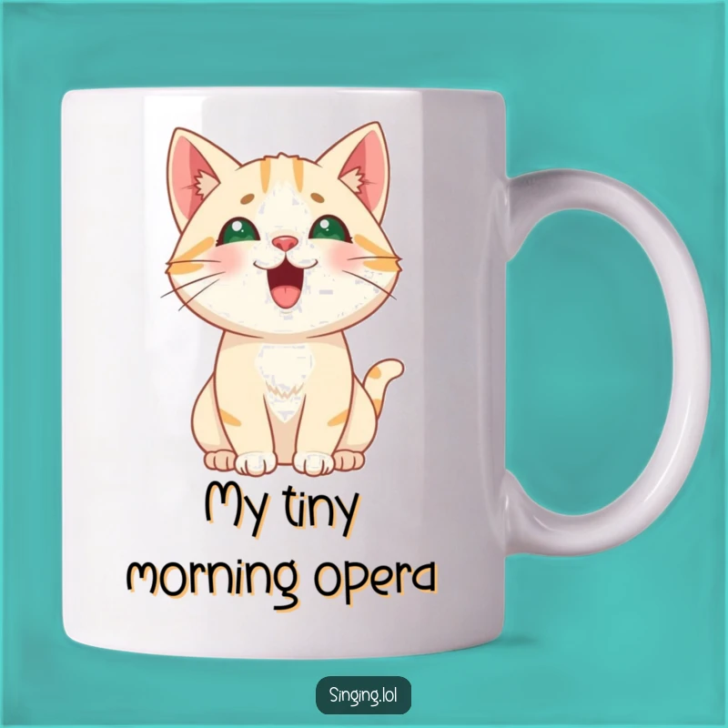 Funny Cat Meowing Mug - Curious Feline Pitch Perfect Gift for Cat Lovers