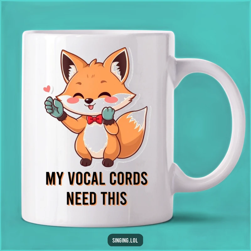 Funny Opera Fox Mug: A Diva Fox Sings High Notes, Perfect Funny Gift!