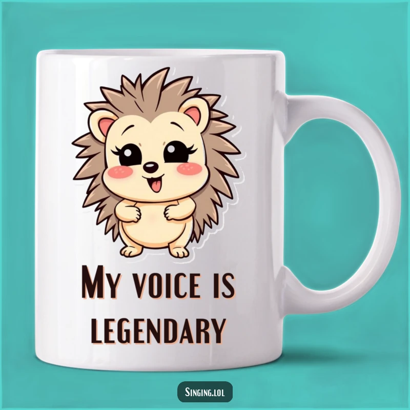 Funny Hedgehog Sings High Note Mug - Hilarious Musician Gift for Animal Lovers