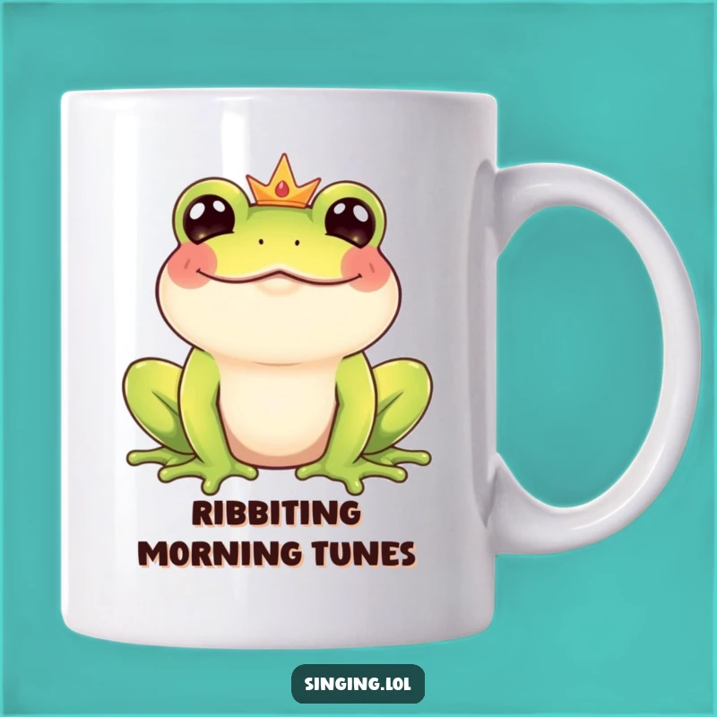 Funny Frog Prince Croaking Mug - Hilarious Royal Amphibian Gift for Him