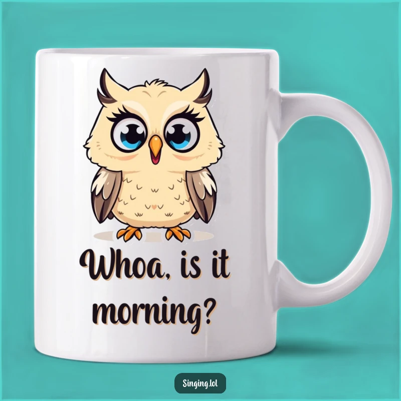 Funny Surprised Owl Mug: Hooting with Laughter and Wide-Eyed Wonder