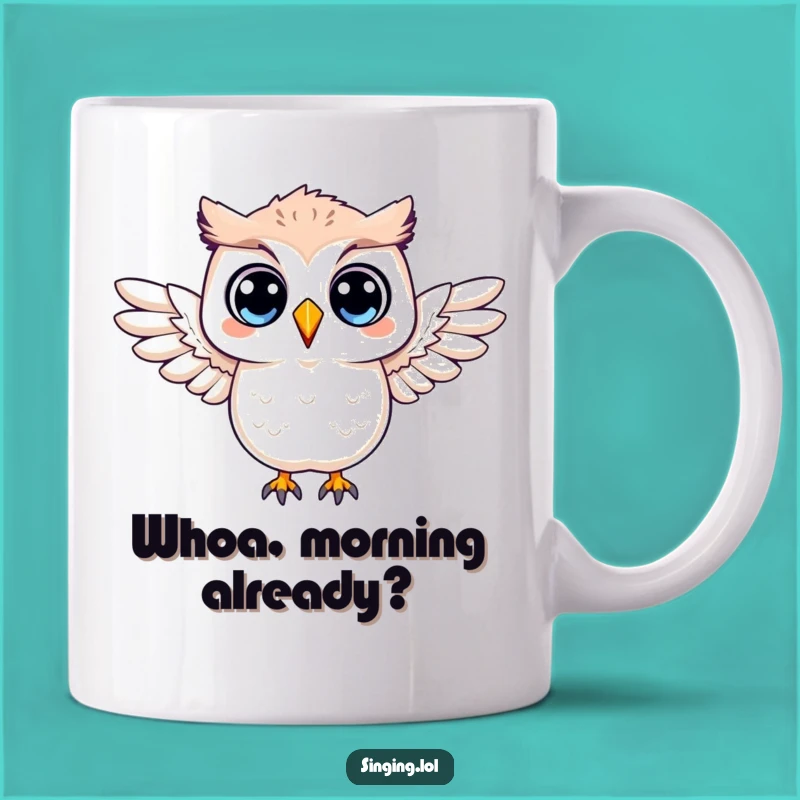 Funny Surprised Owl Mug: Wide-Eyed Wonder, Perfect Funny Gift