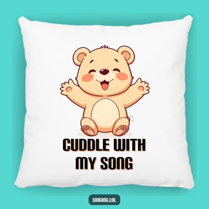 Soft Funny Bear Cub Pillow: Chorus Character Cushion, Cozy Joyful Gift