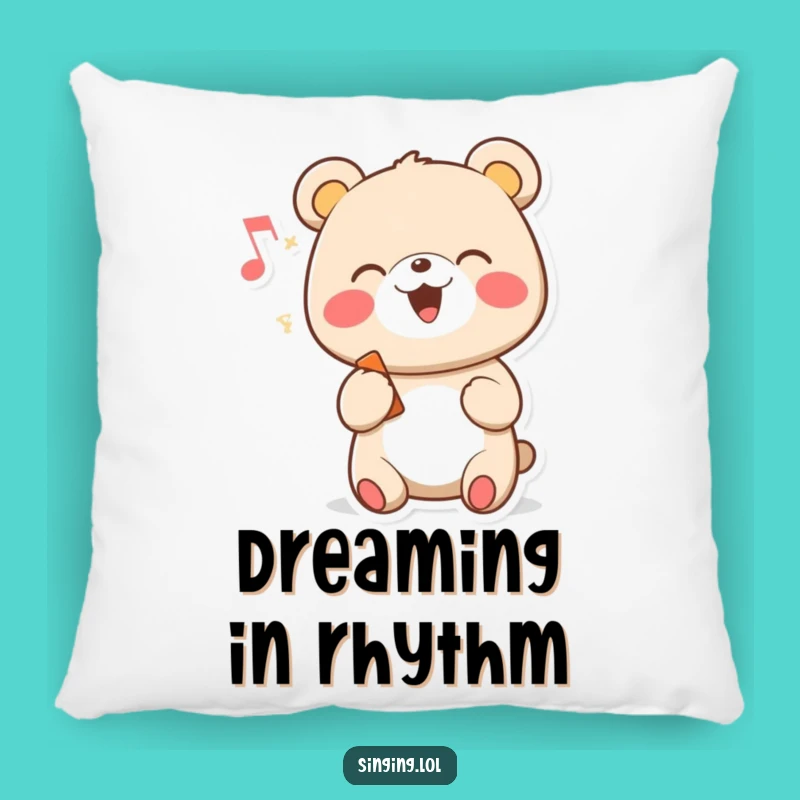 Funny Singing Bear Pillow - Cozy Cheerful Melody Decor, Perfect Accent Funny Gift!