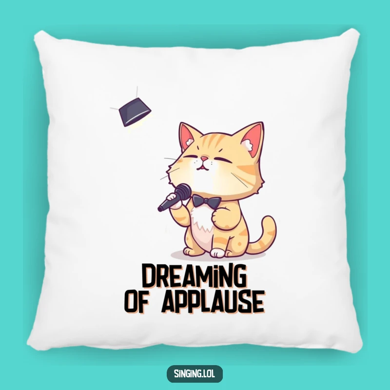 Funny Crooning Cat Pillow: Cozy and Hilarious Decor for the Star of the Living Room