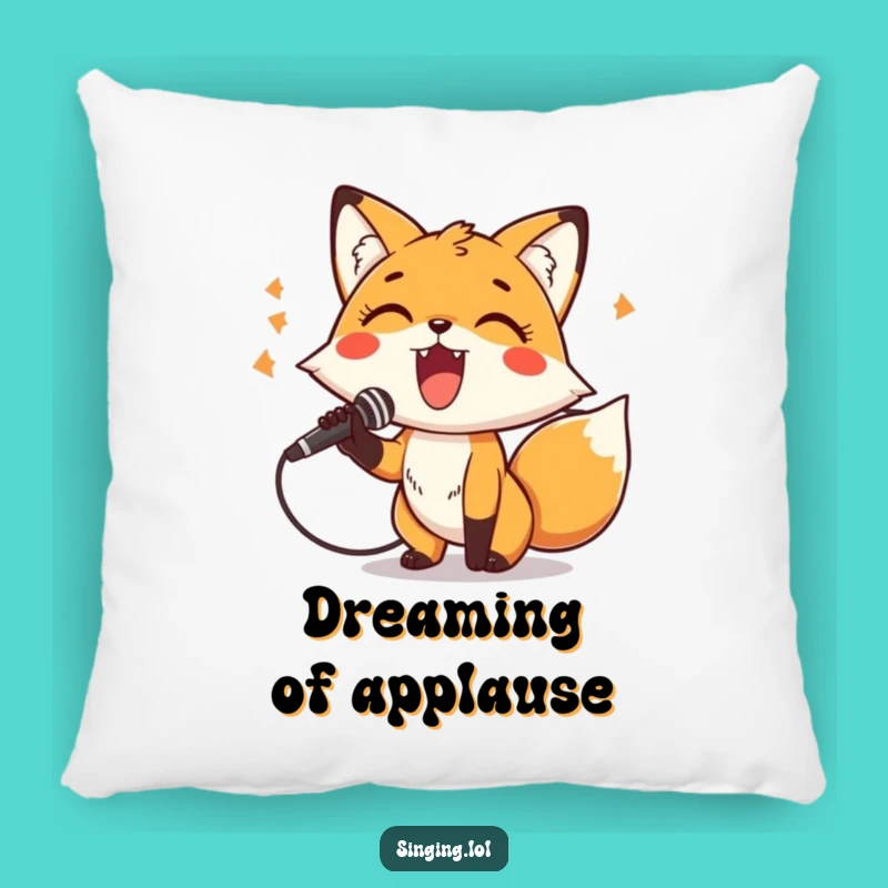 Comfy Funny Fox Singer Pillow: Rest Like a True Music Star