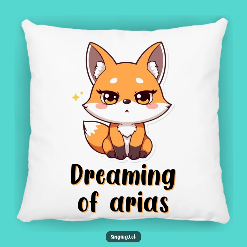 Funny Fox Opera Singer Pillow - Cuddle Up with Dramatic Comfort