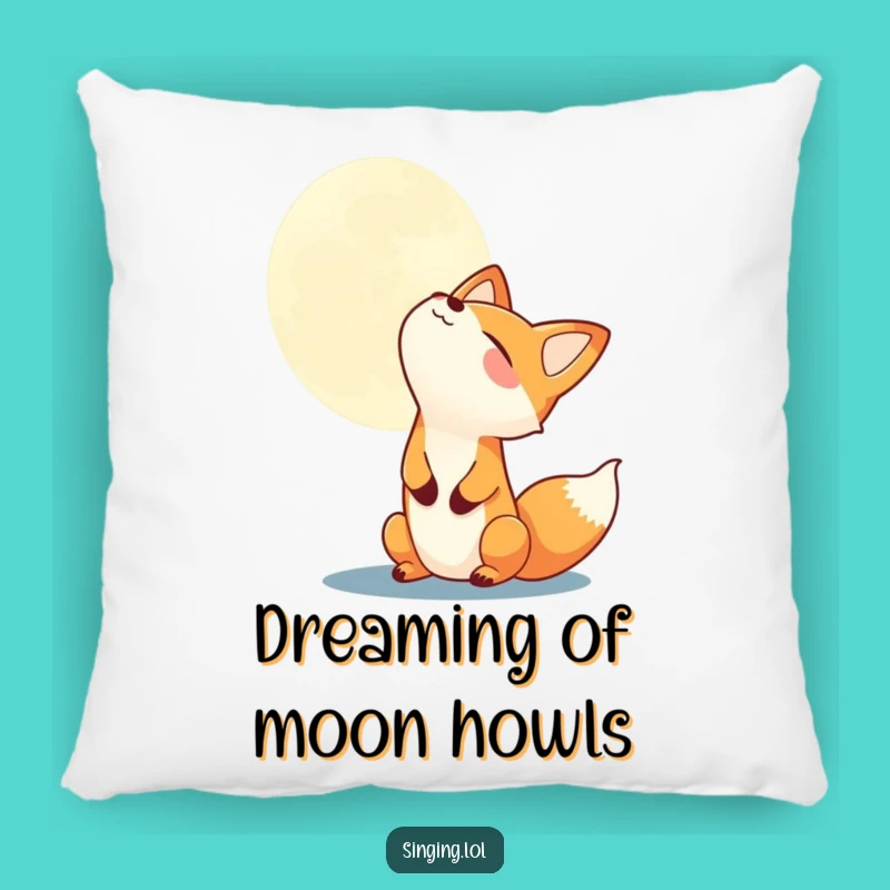 Funny Fox Howling Moon Pillow - Cozy & Cute, Perfect Humorous Accent