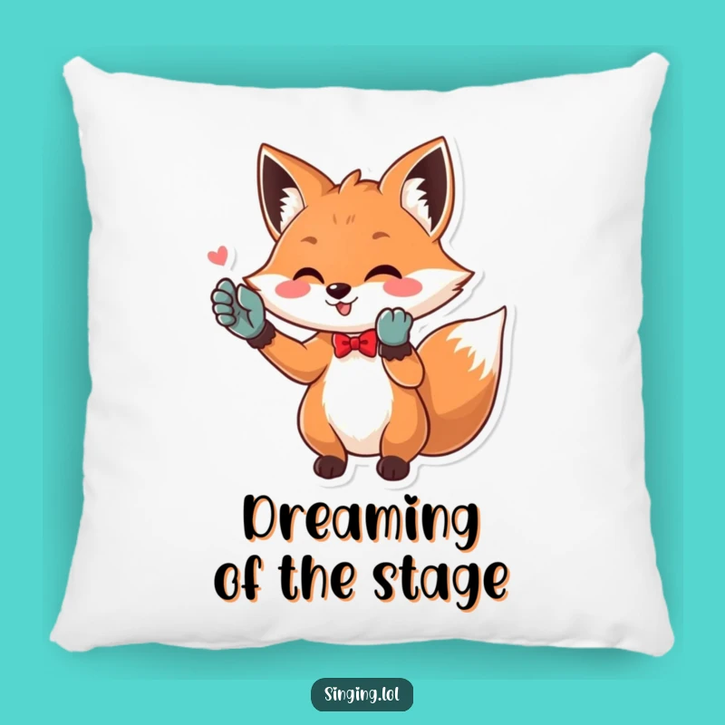Funny Opera Fox Pillow: Diva Fox Sings High Notes, Comfy and Funny Gift