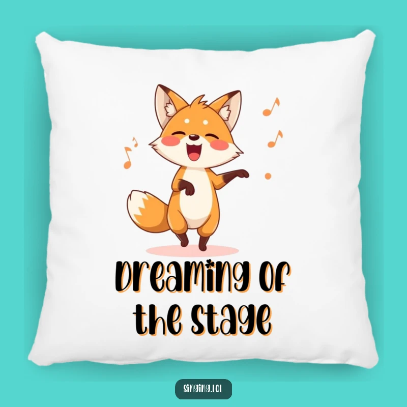 Funny Fox Pillow: Cuddle Up with a Dancing Singer Spreading Giggles