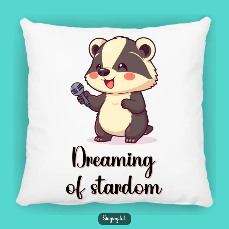 Funny Giggle Badger Microphone Pillow: Cozy Cushion, Hilarious Funny Gift