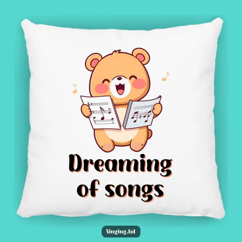Funny Happy Bear Harmonizing Pillow - Soft Character Decor, Musical Comfort Gift