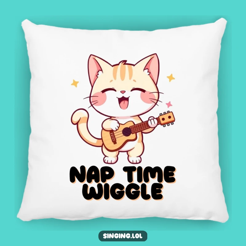Funny Kitten Solo Pillow: Cuddle Up with a Tail Wagging, Musical Feline Friend