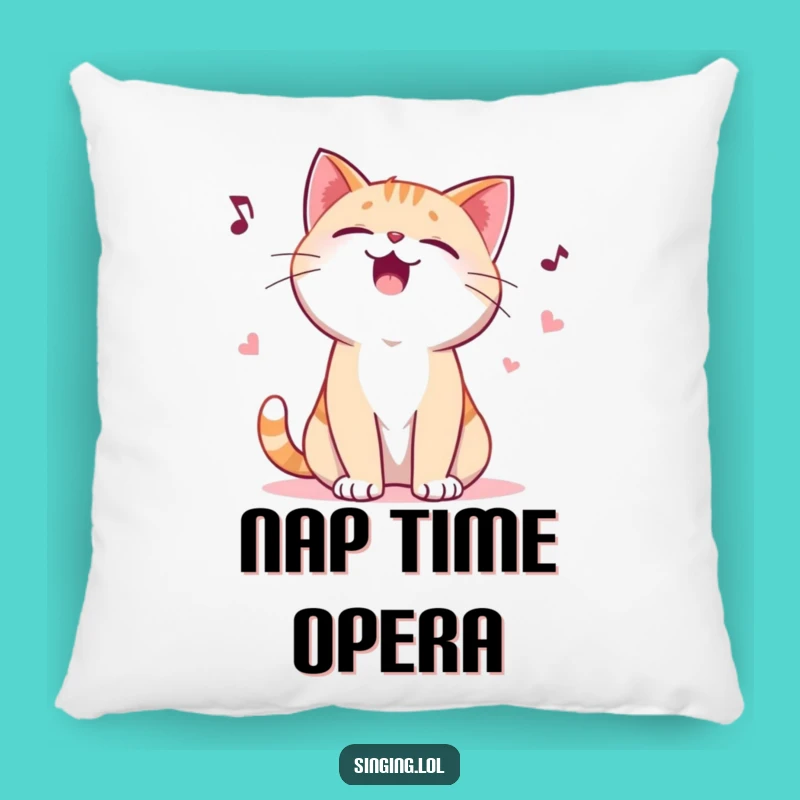 Funny Giggling Cat Ballad Pillow - Comfy & Cute Cat Character Decor