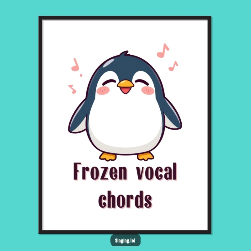 Funny Penguin Singing Digital Print - Instant Waddling Joy for Your Walls