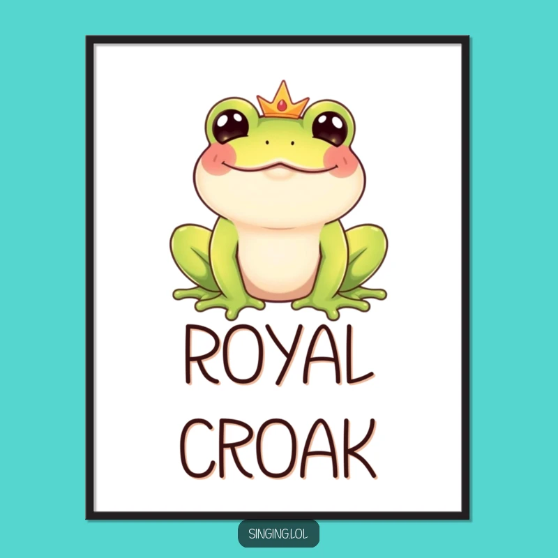 Funny Frog Prince Digital Art - Giggling Croaker Printable for Humorous Decor