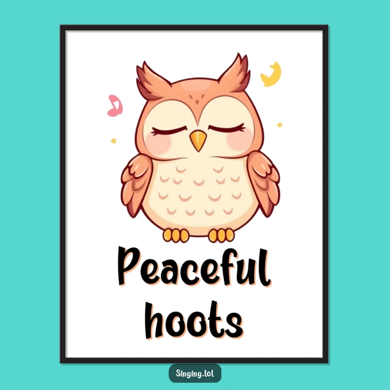 Funny Owl Digital Art - Happy Lullaby Printable for Serene Decor