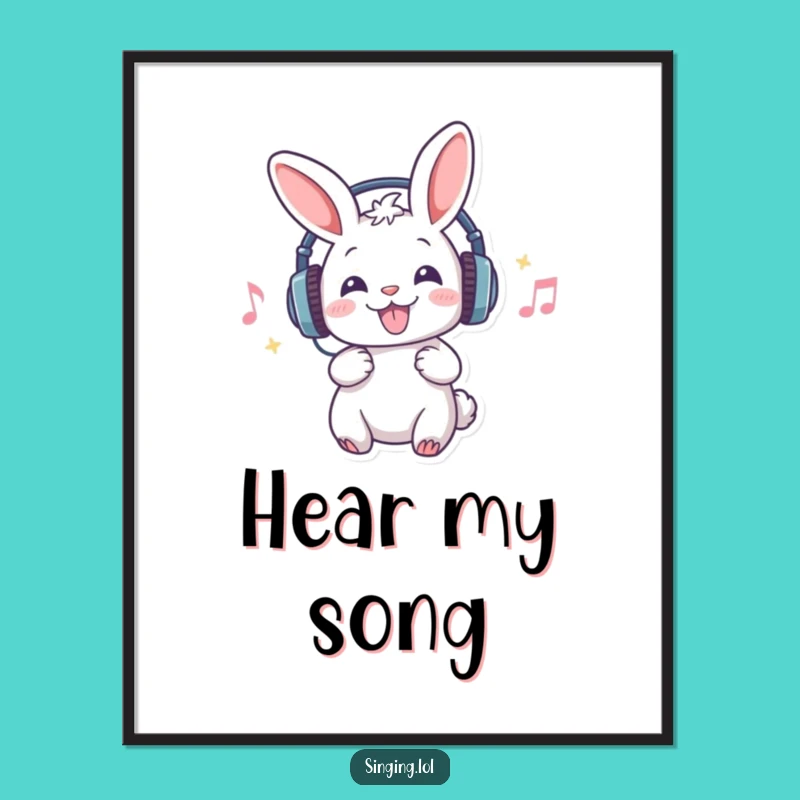 Funny Rabbit Digital Art - Hilarious Music Lover's Printable Gift!