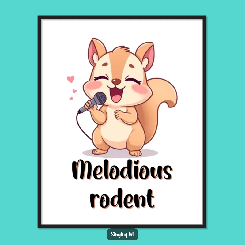 Funny Squirrel Digital Art: Instant Download of Giggling Singer for Your Decor