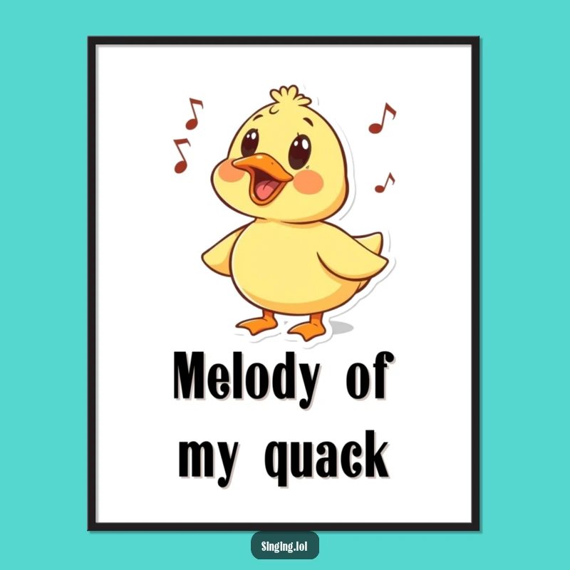 Funny Surprised Duck Digital Art: Quacking Melody Print, Instant Humorous Download