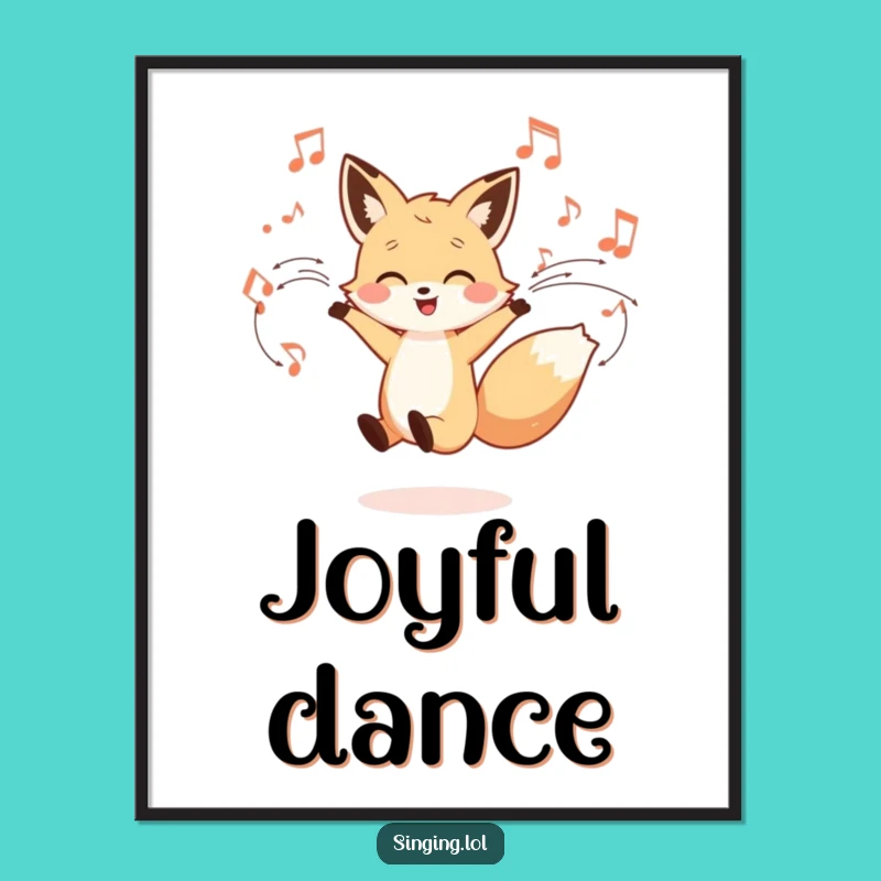 Funny Fox Dancing Digital Art: Instant Rhythm for Your Walls!