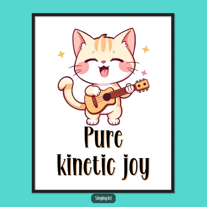 Funny Kitten Solo Digital Art: Instant Download of a Tail Wagging Musical Masterpiece