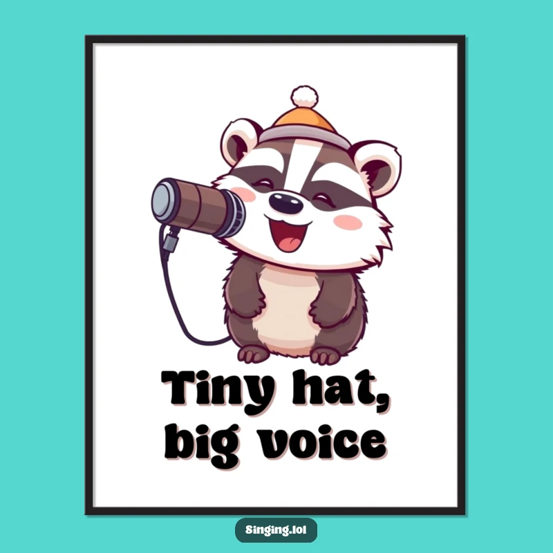 Funny Badger Rockstar Digital Art: Instant Concert for Your Walls!