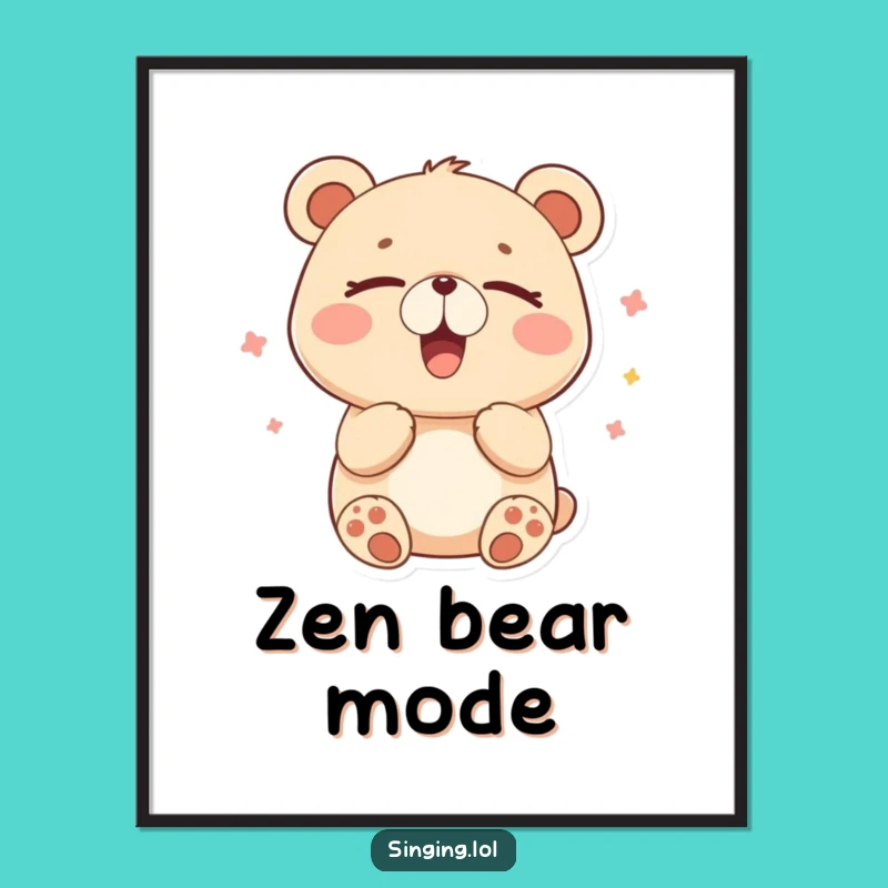 Funny Happy Bear Hummer Digital Art - Instant Tranquil Decor