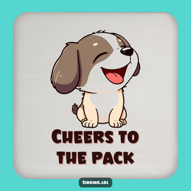 Funny Howling Dog Coasters (Set of 4) - Joyful Canine Protection, Perfect Housewarming Funny Gift!