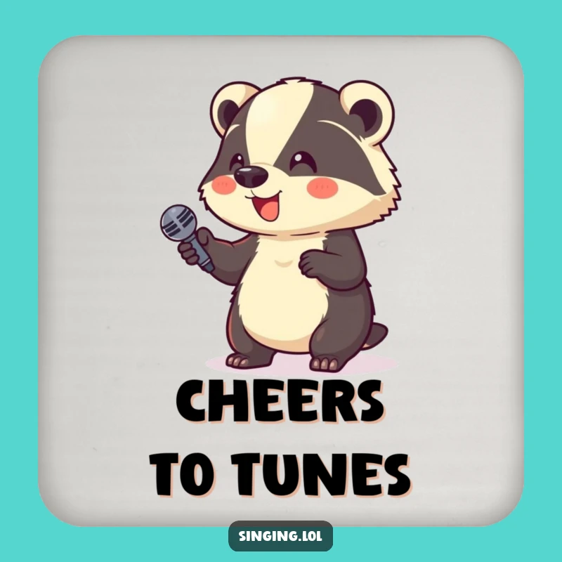 Funny Giggle Badger Microphone Coasters: Set of Comedy Protectors, Perfect Gift