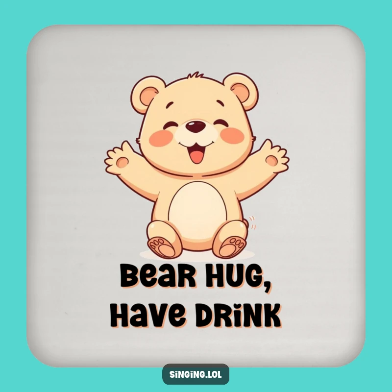 Funny Bear Cub Coaster: Chorus Character Drink Art, Joyful Protection