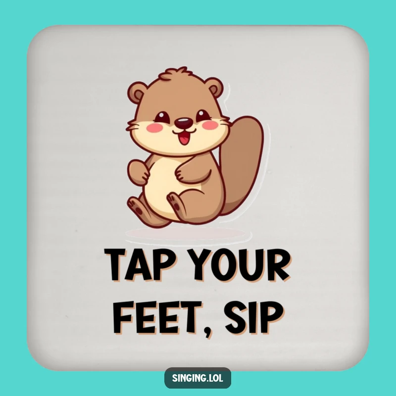 Funny Bouncing Beaver Drink Coaster: Hilarious Protection for Surfaces with a Rhythmic Twist