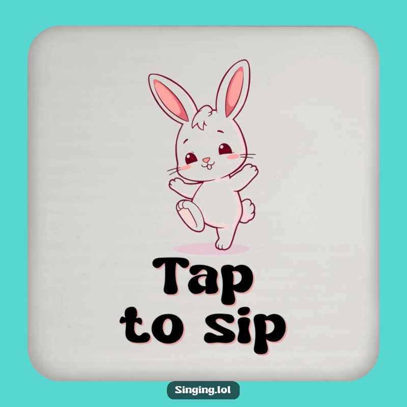 Funny Bunny Tapping Foot Coaster - Protect Surfaces with Musical Bunny Style