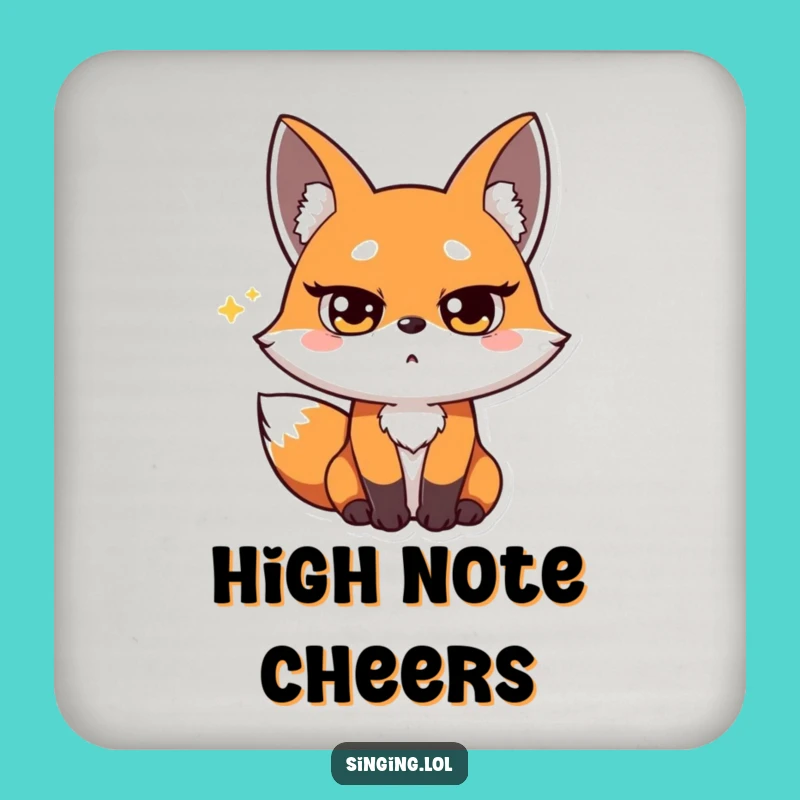 Funny Fox Opera Singer Coaster - Protect Surfaces with Drama