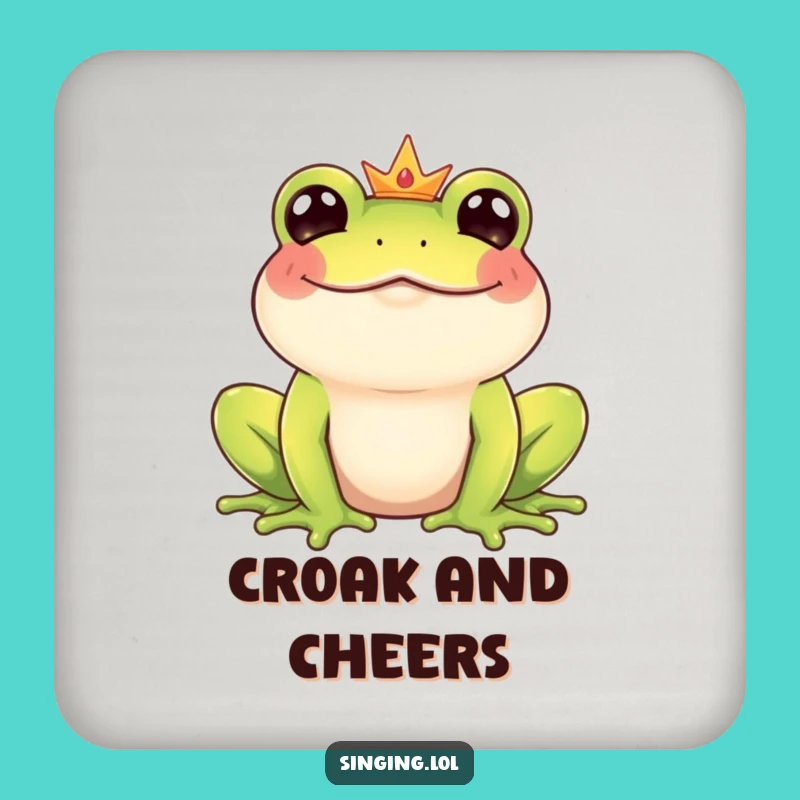 Funny Frog Prince Coaster - Giggling Croaker Table Protector for Humorous Homes