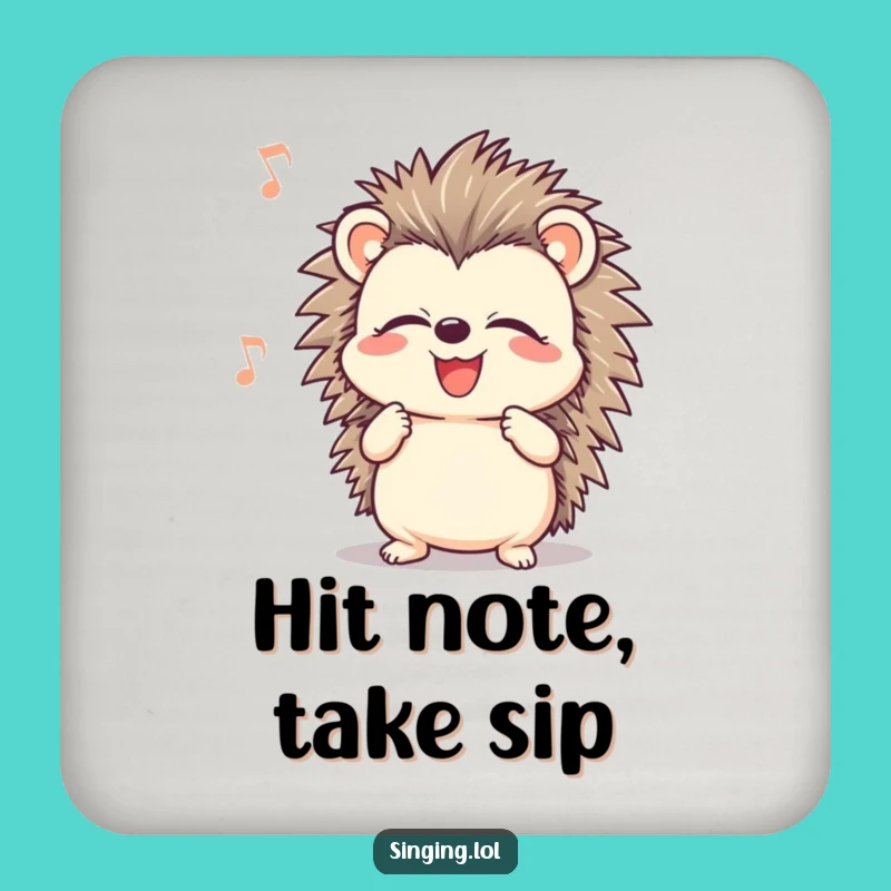 Funny Hedgehog Coaster: Singing Character Drink Art, Musical Protection