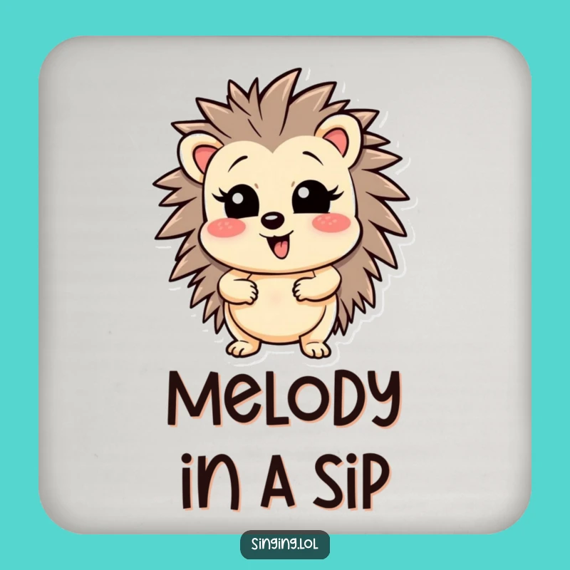 Funny Hedgehog High Note Coaster - Protect Surfaces with Hilarious Musical Flair Gift
