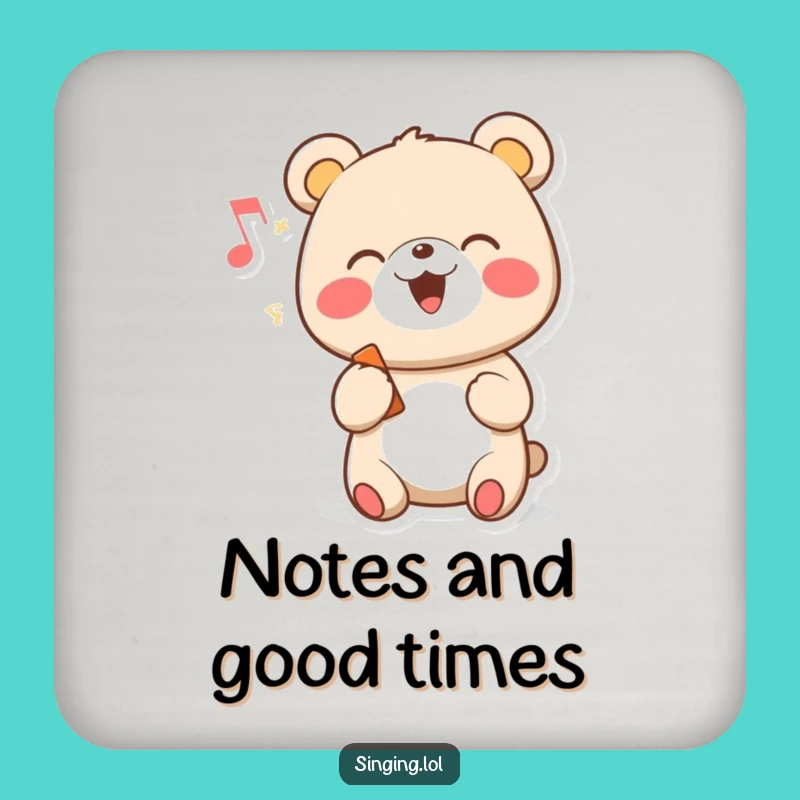 Funny Singing Bear Coasters (Set of 4) - Cheerful Music Protection, Perfect Housewarming Funny Gift!