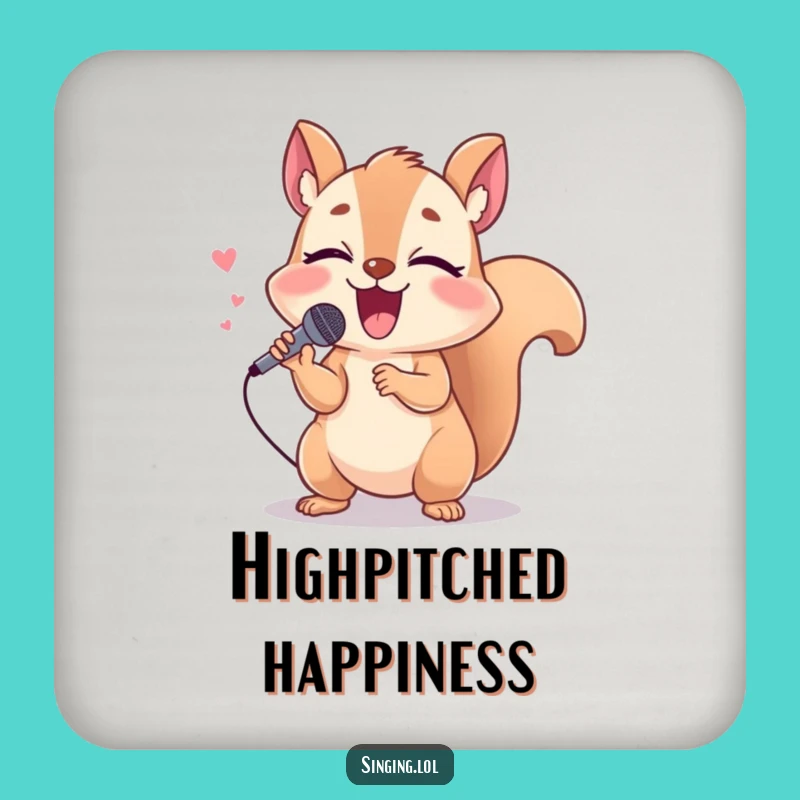 Funny Squirrel Drink Coaster: Protect Surfaces with a Giggling Singing Star