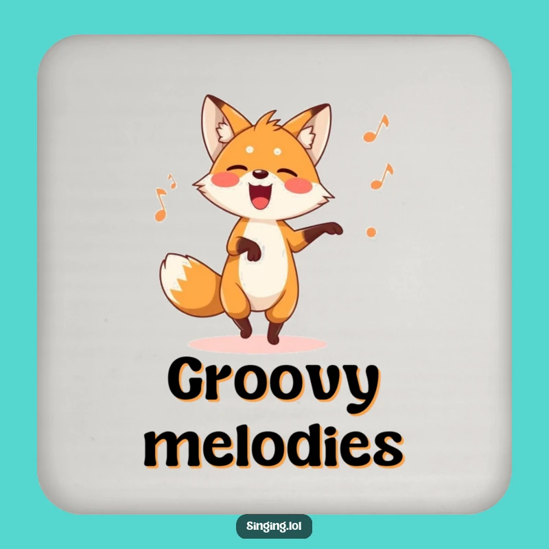 Funny Fox Drink Coaster: Protect Surfaces with a Dancing Singing Star