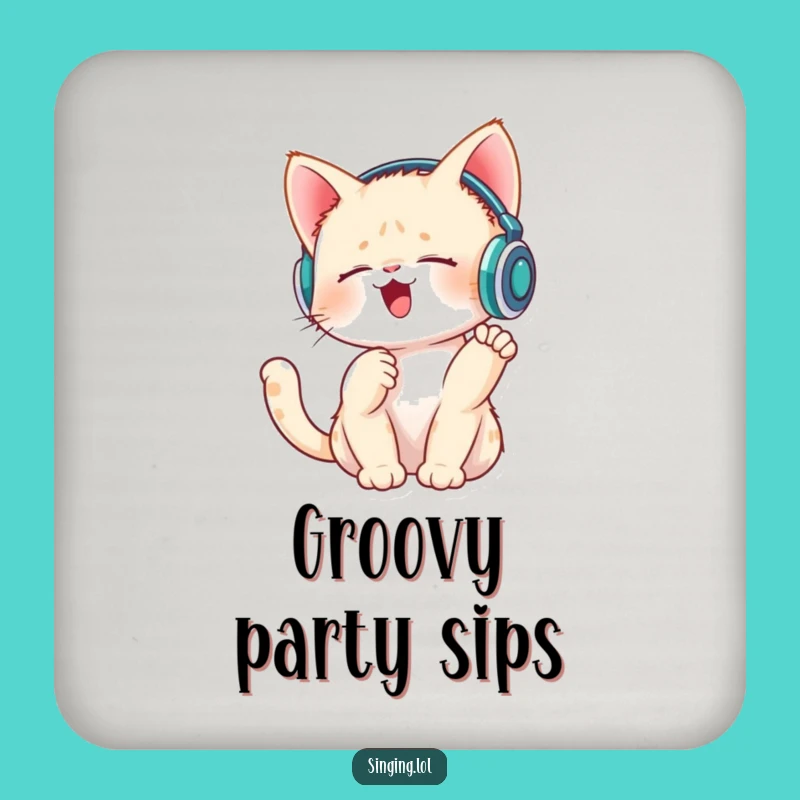 Funny Singing Kitten Coasters (Set of 4) - Adorable Music Protection, Perfect Housewarming Funny Gift!