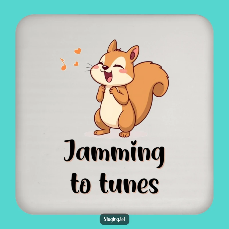 Funny Squirrel Singer Coaster Set - Protect Surfaces with Song