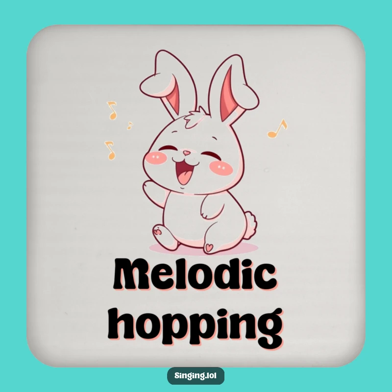 Funny Rabbit Drink Coaster: Protect Surfaces with a Joyful Singing Bunny