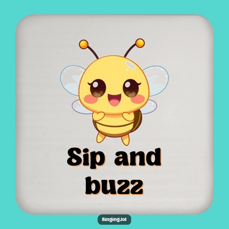 Funny Happy Bee Coaster: Protect Surfaces with Song, Novelty Funny Gift