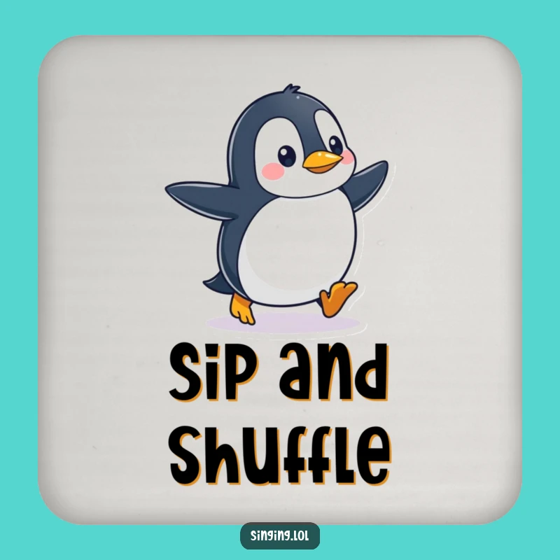 Funny Penguin Tapping Feet Coaster: Protect Surfaces with Hilarious Waddle Style
