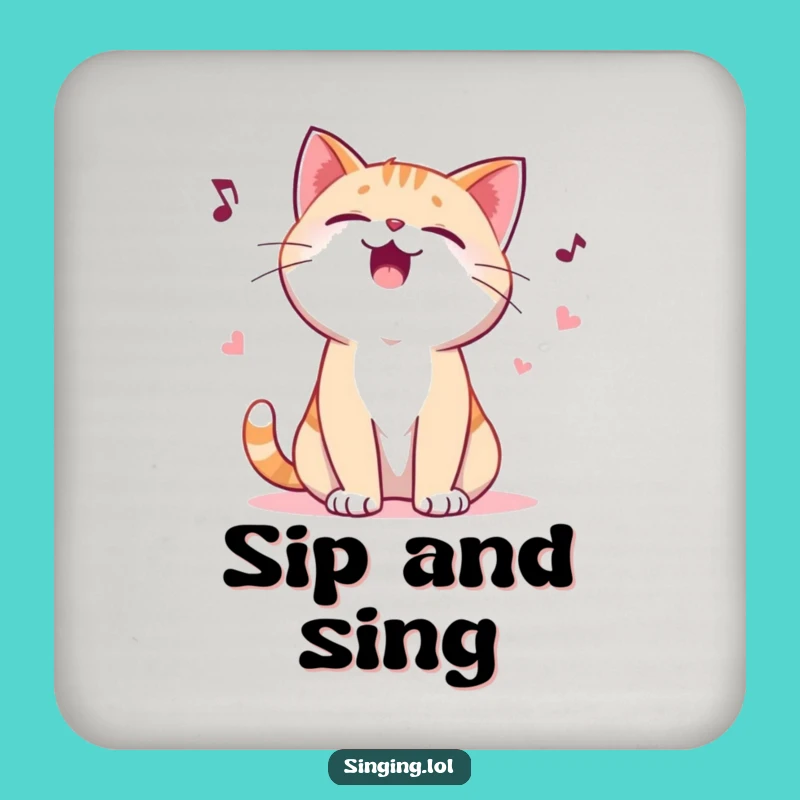 Funny Giggling Cat Ballad Coaster Set - Protect Surfaces with Humor