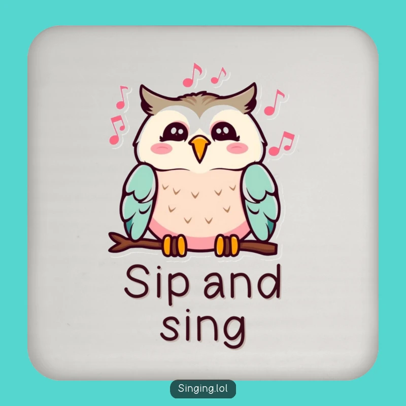Funny Singing Owl Drink Coaster: Cheerful Melody Protection, Excellent Funny Gift
