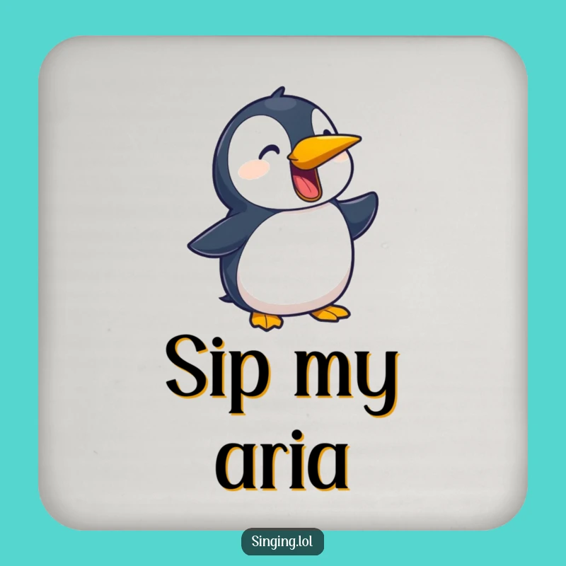 Funny Penguin Ballad Coaster: Protect Your Table with Song, Unique Funny Gift