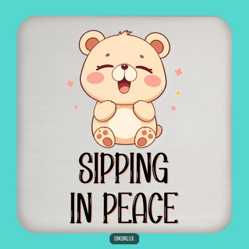 Funny Happy Bear Hummer Coaster Set - Protect Surfaces with Peace