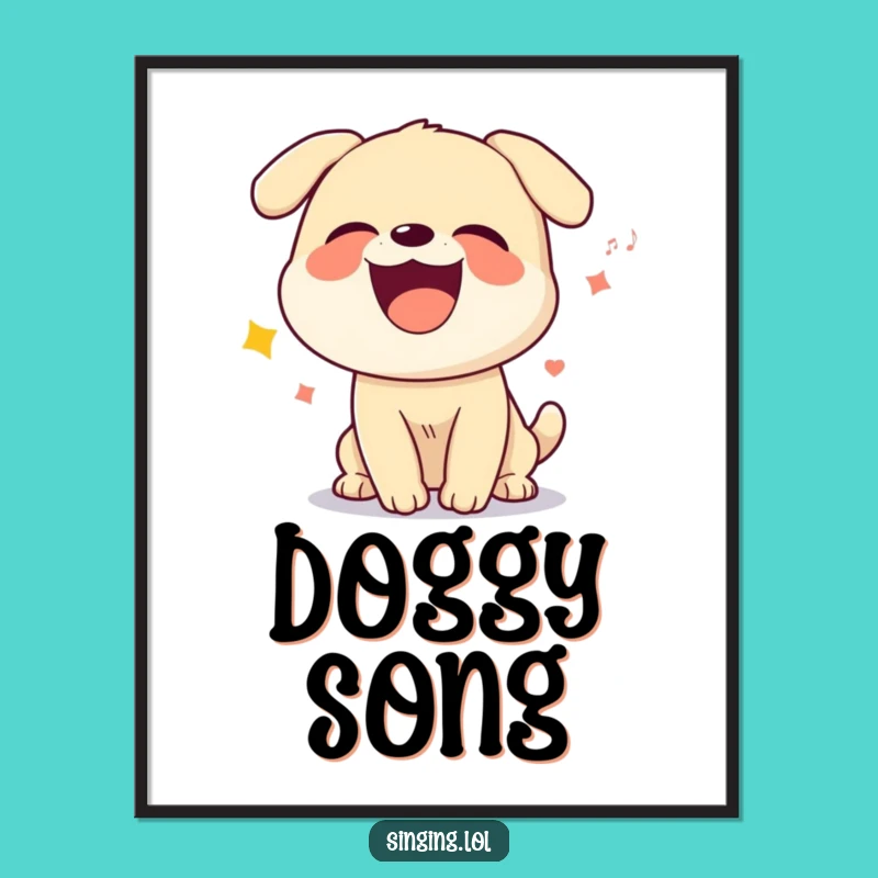 Funny Dog Howling Poster - Wall Art Celebrating Canine Tunes